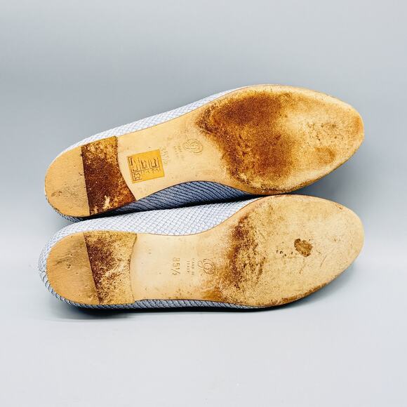 M.Gemi Shoes Womens EU 35.5 US 5.5 Gray Python Embossed Leather Loafers Italy - Picture 10 of 13